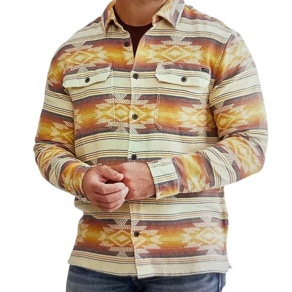 Billabong Men’s Furnace Fleece Shacket Sz M Aztec Southwestern Button Up Jacket - Picture 4 of 12